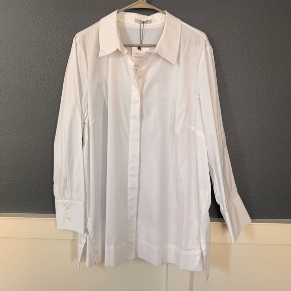 NWT M.M. LaFleur The Larsen Shirt White Button Down Plus Size 2X - Picture 14 of 14
